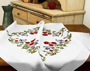 KAMACA Zestaw do haftowania z motywem łąki kwiatowej, zestaw do haftow