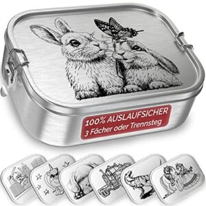 Pudełko śniadaniowe dla dzieci ze stali nierdzewnej, z przegródkami, 8