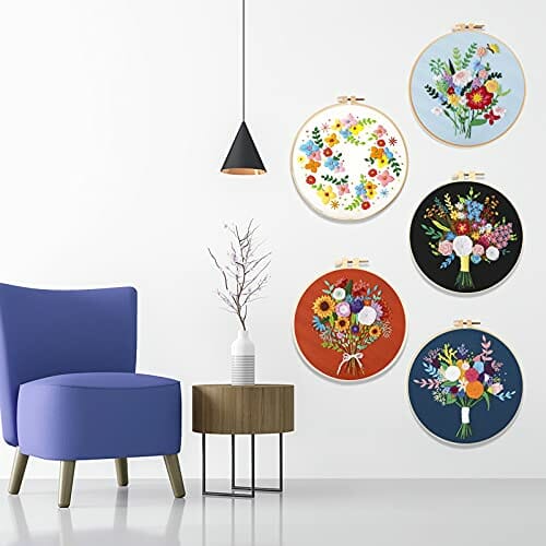 Zestaw startowy do haftowania dla początkujących - 5 sztuk, instrukcja, ramki, nić, narzędzia, dekoracja "zrób to sam" - obrazek 7