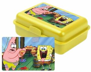 United Labels Spongebob Kanciastoporty - Pudełko śniadaniowe z przegrodą żółte - Spongebob i Patrick - Idealne na kanapki