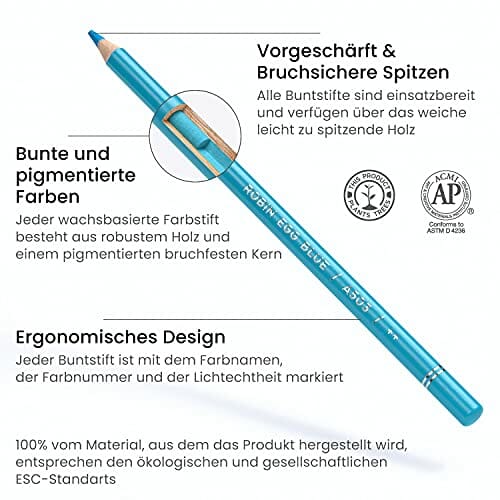 Arteza Kredki do kolorowania - Profesjonalny zestaw 72 kolorów w puszce - obrazek 6
