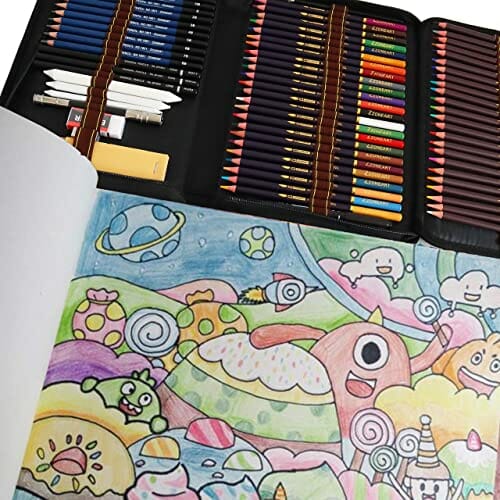 Kredki do rysowania - 72-częściowy zestaw artystyczny dla dzieci i dorosłych - obrazek 4