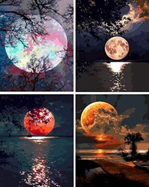 TARATH 4 sztuki malowane przez numer dla dorosłych dzieci początkujący