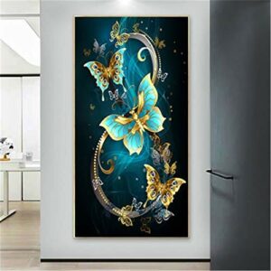 Nicole Knupfer Diamond Painting - zestaw do malowania diamentami 5D, pełne pokrycie, „zrób to sam”, dekoracja mieszkania, motyl (40 x 65 cm)