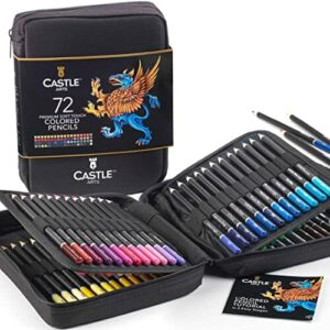Castle Art Supplies Zestaw 72 ołówków | Kolorowa kopalnia z miękkim du