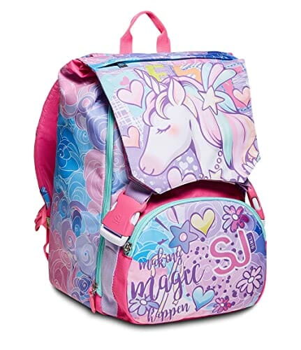 SJ GANG Rozszerzony plecak szkolny dla dziewczynki - Różowy, Wielu Zniknął, Maxi Capienza 28 lt, Flip System - Nowoczesny styl