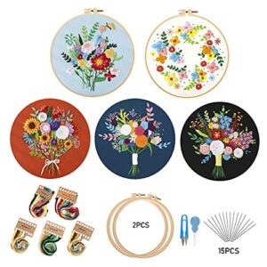 Zestaw startowy do haftowania dla początkujących - 5 sztuk, instrukcja, ramki, nić, narzędzia, dekoracja "zrób to sam"