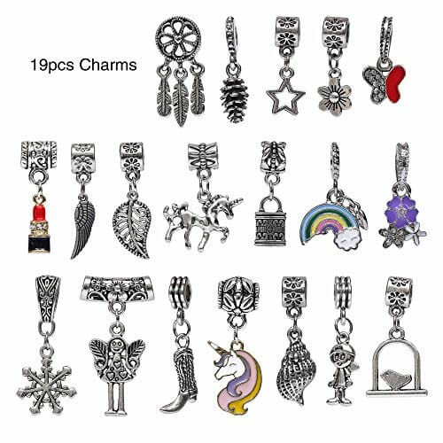 Bransoletka z zawieszkami, zestaw do samodzielnego wykonania biżuterii dla dzieci, zestawy do majsterkowania dla dziewczynek w wieku 8 - 12 lat, biżuteria na imprezę, prezent dla nastolatków i dziewcząt, posrebrzany łańcuszek do nawlekania pereł, biżuteria na rękę - obrazek 7