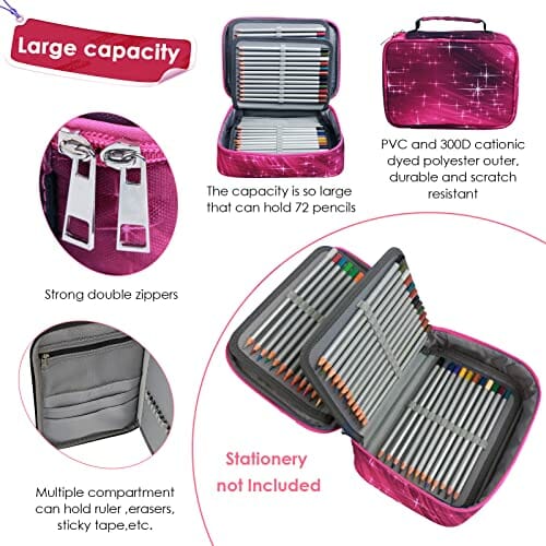 Zestaw 72 otworów, Ołówek szkolny, piórnik szkolny, torba na ołówek, k - obrazek 6