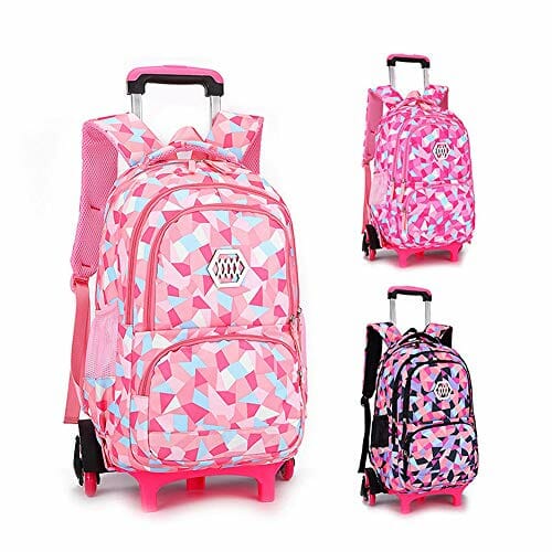 Dziewczęcy Plecak na Kółkach Urocza Tornister na Kółkach dla Uczniów S - obrazek 3