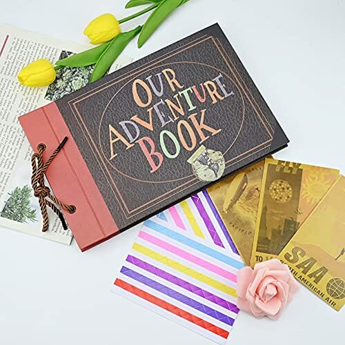 Album na zdjęcia "Our adventure book" - 80 stron, scrapbooking, ręcznie robiony, DIY, album na zdjęcia rodzinne - prezent na święta, rocznicę - obrazek 6