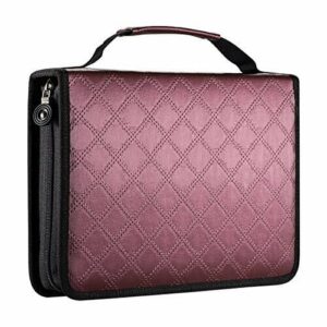 WINSHEA Piórnik ze skóry PU, 120 przegródek, duża pojemność, zapinany na zamek błyskawiczny - idealny dla uczniów, piórnik, kolorowe kredki, organizer, artykuły pa (fioletowo-czerwony)