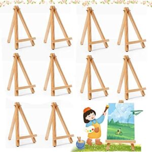 Mini sztaluga ślubna - drewniana sztaluga na biurko | Mała sztaluga artystyczna | Dekoracja stołu weselnego | Na urodziny, chrzest, imprezę | 15 x 8 cm | 10 sztuk