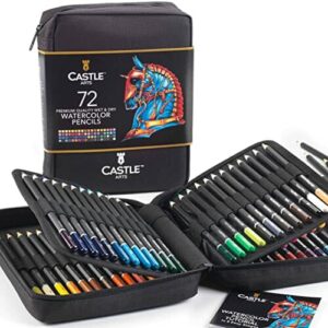 Castle Art Supplies Zestaw 72 akwarelowych kredek do kolorowania w etu
