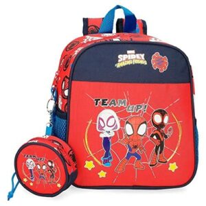 Plecak dziecięcy Marvel Spidey and Friends - Adaptacyjny, Czerwony, 21x25x10 cms, Poliester, 5,25L