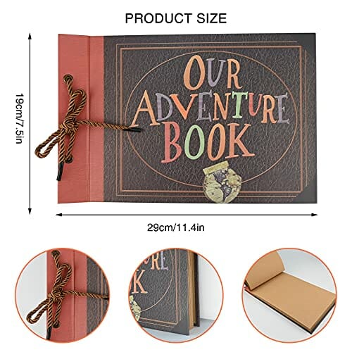 Album na zdjęcia "Our adventure book" - 80 stron, scrapbooking, ręcznie robiony, DIY, album na zdjęcia rodzinne - prezent na święta, rocznicę - obrazek 7