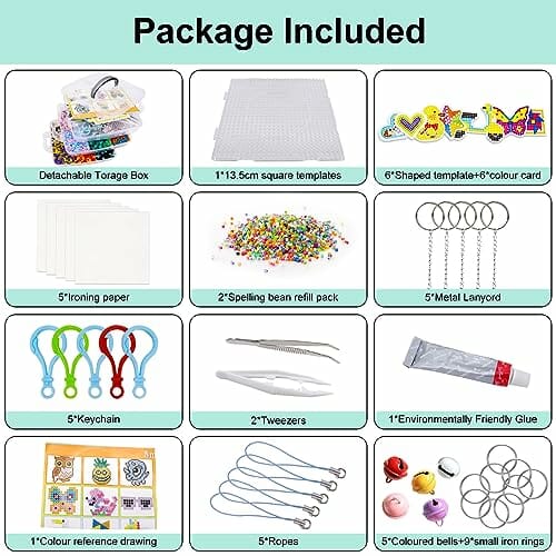 Zestaw koralików do prasowania dla dzieci - 11000 sztuk, 5 mm, DIY, biżuteria, dekoracje - obrazek 7