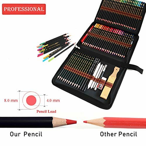 Kolorowe ołówki zestaw artystyczny, 48-kolorowe kredki do kolorowania - obrazek 4