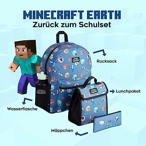 Minecraft Plecak szkolny dla chłopców - Niebieski, Jeden rozmiar - obrazek 3