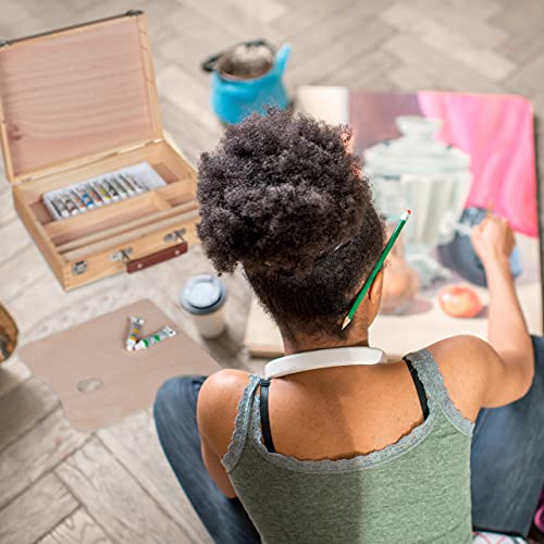 Walizka do malowania z zestawem akrylowym - 12 farb, sztaluga, płótna - obrazek 8