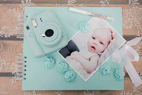 Album do scrapbookingu 12x10 cm - niebieski, idealny prezent na baby shower, walentynki i zaręczyny - obrazek 6
