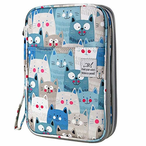 YOUSHARES Kolorowy piórnik z 192 przegródkami - Pojemny organizer na ołówki, długopisy i kredki akwarelowe Prismacolor - Długopisy żelowe dla artysty - Kot wielkofasetowy
