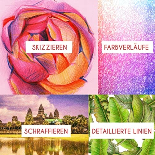 Zenacolor 72 kredki z metalowym pudełkiem – 72 wyjątkowe kolory do rysowania i kolorowania dla dorosłych – łatwy dostęp z 3 przegródkami – idealny zestaw dla artystów, dorosłych i dzieci - obrazek 4