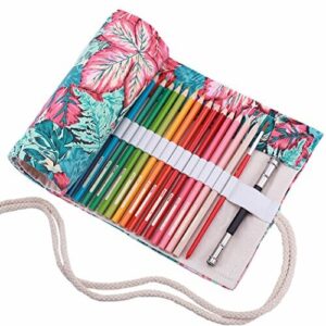 Amoyie - Ręcznie zwijany piórnik płócienny na 72 kredki - dla artystów, dzieci i dorosłych - brak kredek w zestawie