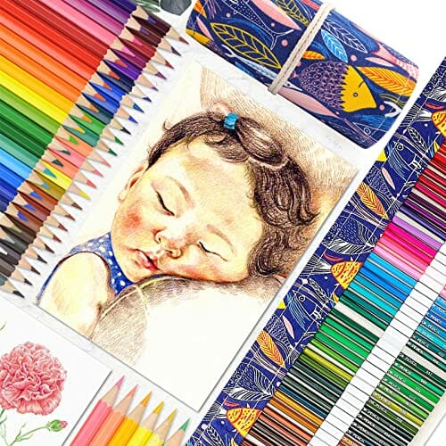 Tonsooze Zestaw 72 kredek heksagonalnych, artystycznych, ołówków z torbą premium dla dzieci i dorosłych - obrazek 2