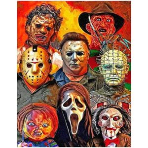 DCIDBEI - Zestaw malarski diamentowy 5D: czaszka i kości krzyżowe, DIY malowanie kryształami, dekoracja do salonu i sypialni