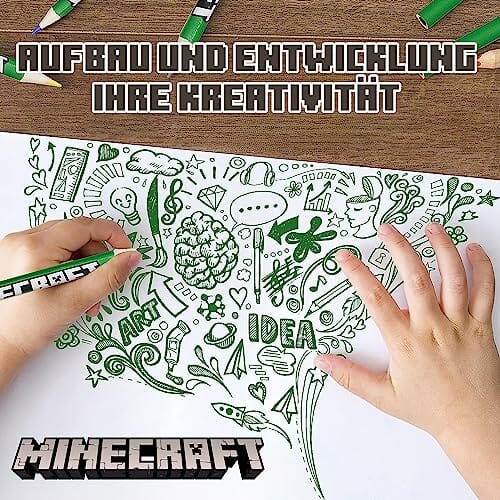 Minecraft Zestaw kredek do kolorowania dla dzieci, 72 kredki, zestaw d - obrazek 3