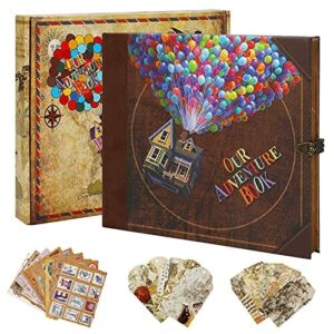 Album przygodowy do scrapbookingu z 12 zakładkami i 10 naklejkami na stemple - idealny na podróż, ślub i rocznicę