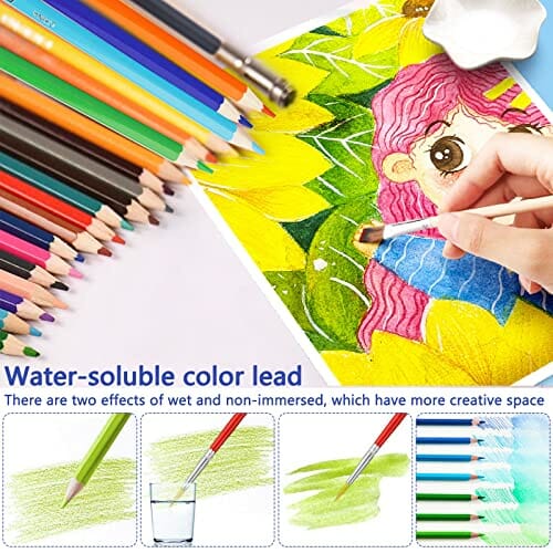 Tonsooze Zestaw 72 kredek heksagonalnych, artystycznych, ołówków z torbą premium dla dzieci i dorosłych - obrazek 7