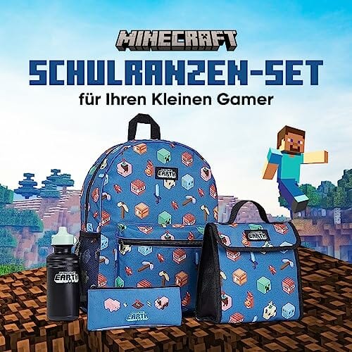 Minecraft Plecak szkolny dla chłopców - Niebieski, Jeden rozmiar - obrazek 8