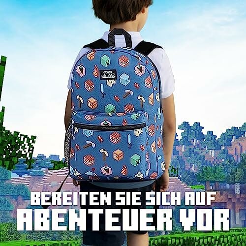 Minecraft Plecak szkolny dla chłopców - Niebieski, Jeden rozmiar - obrazek 6