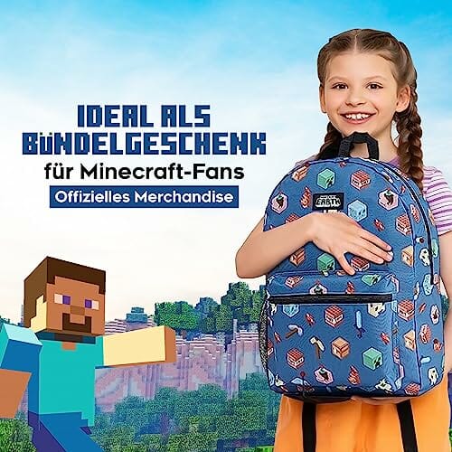 Minecraft Plecak szkolny dla chłopców - Niebieski, Jeden rozmiar - obrazek 4