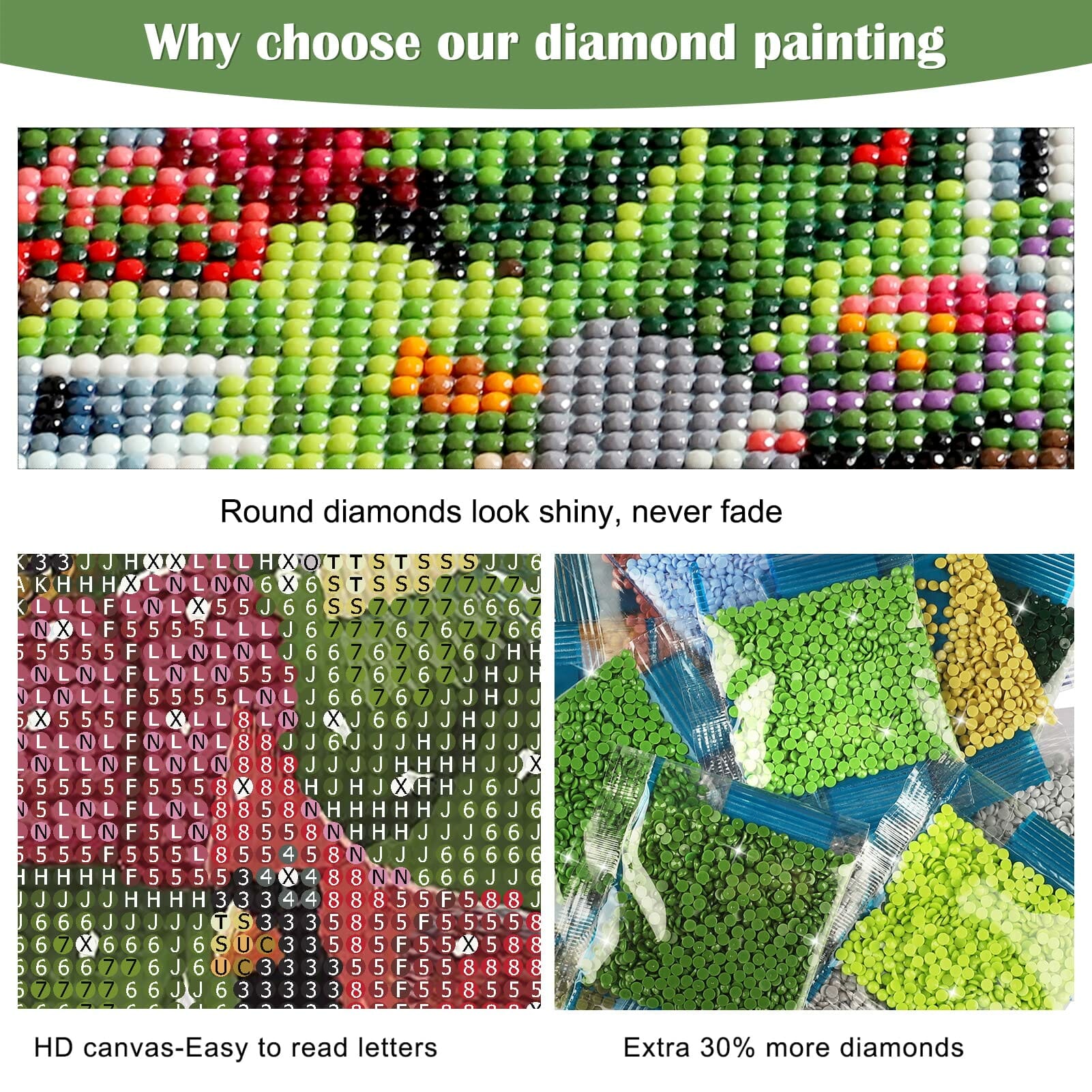 MXJSUA Obraz diamentowy 5D dla dzieci - Zrób to sam! Dekoracja ścienna 40x30 cm - obrazek 8