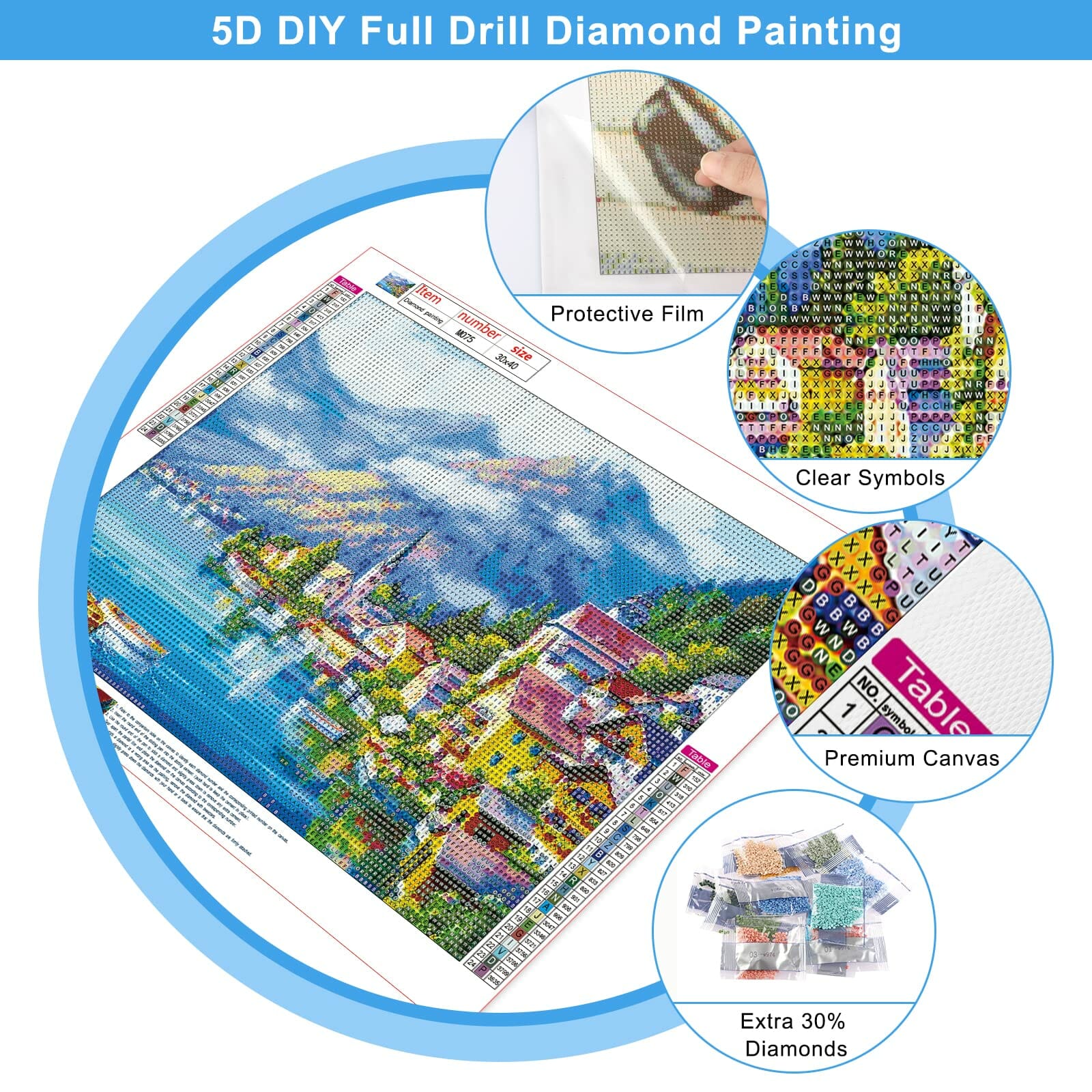 MXJSUA Obraz diamentowy 5D dla dzieci - Zrób to sam! Dekoracja ścienna 40x30 cm - obrazek 2