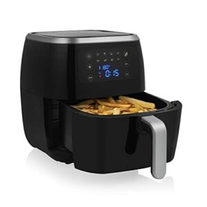 Tristar FR-6997 Heißluftfritteuse XXL – 8 Programme – 6 L Fassungsvermögen – Digitales Bedienfeld – Touchscreen – 60 min. Timer – einstellbarer Thermostat – BPA-frei – Schwarz