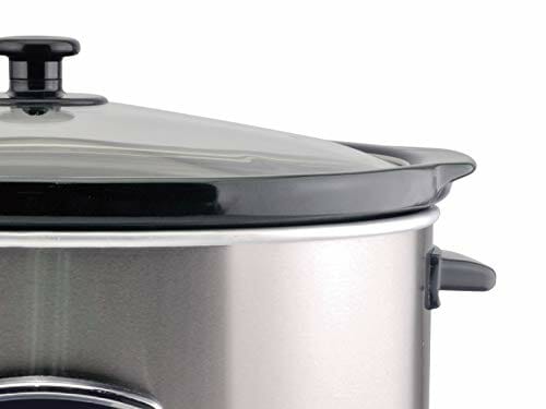 BEPER BC.510 Slow Cooker, 280 W, 4,5 litra, ceramika szklana, czarna i stal, Nero E Acciaio - obrazek 6