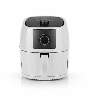 KOCHWERK Heißluftfritteuse 5L Fassungsvolumen | Frittieren und punktgenaues Garen ohne Fett, Ideal auch zum Grillen, Backen & Erhitzen geeignet | Spülmaschinenfest & Timerfunktion [1400 Watt/Weiss]