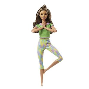 Lalka Barbie Gxf05 Made To Move - Zielony Strój Jogi dla Dzieci 3-7 Lat