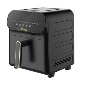 Ardes ARFRYA04 ELDORADA 6L D Heißluftfritteuse aus Metall 6 Liter Fassungsvermögen Luftfritteuse mit digitalem Touch-Display und 90 Minuten Timer Rapid Air Technologie