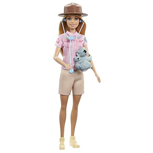 Barbie Zoolożka lalka (30 cm) i akcesoria: figurka koali z maluchem, b - obrazek 6