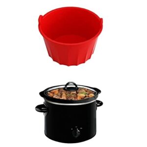 Silikonowa wkładka do powolnego kuchenki, wkładki do powolnego gotowania pasują do garnków 6-8 Quart owalna wolnowarka, wielokrotnego użytku i szczelna wkładka do gotowania nadająca się do mycia w zmywarce do garnków 6-8QT