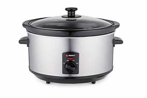 Alpina Slow Cooker – wolnowar – 3,5 litra – ceramiczny pojemnik wewnętrzny – 3 stopnie grzania – stal nierdzewna