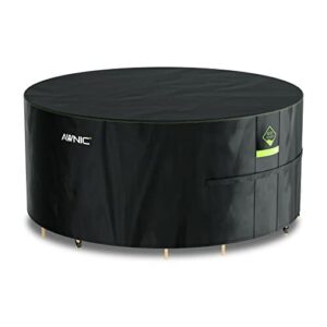 Awnic Pokrowiec na meble ogrodowe, okrągły pokrowiec ochronny, wodoodp