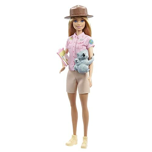 Barbie Zoolożka lalka (30 cm) i akcesoria: figurka koali z maluchem, b - obrazek 3
