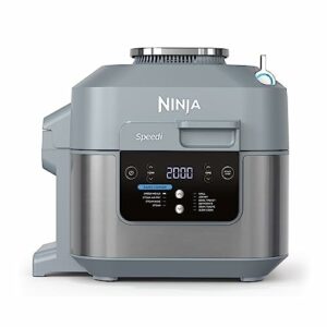 Ninja Speedi Schnellkocher, Heißluftfritteuse & Multikocher, 5,7 L, Airfryer, Dämpfen, Grillen, Backen, Braten, Anbraten, Schongaren, 10-in-1, Meersalzgrau, ON400EU