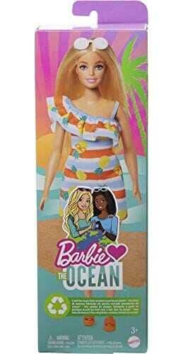 Barbie Loves the Ocean Lalka Sukienka w ananasy (blondynka) wykonana z - obrazek 2